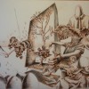 Conflito arqueologico, sépia e carvão s papel 75x110, 2010 - 1000 euros s iva