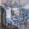 adamastor em português ou o povo como bichos de santorini, tinta da china e acrílico s madeira, 2011